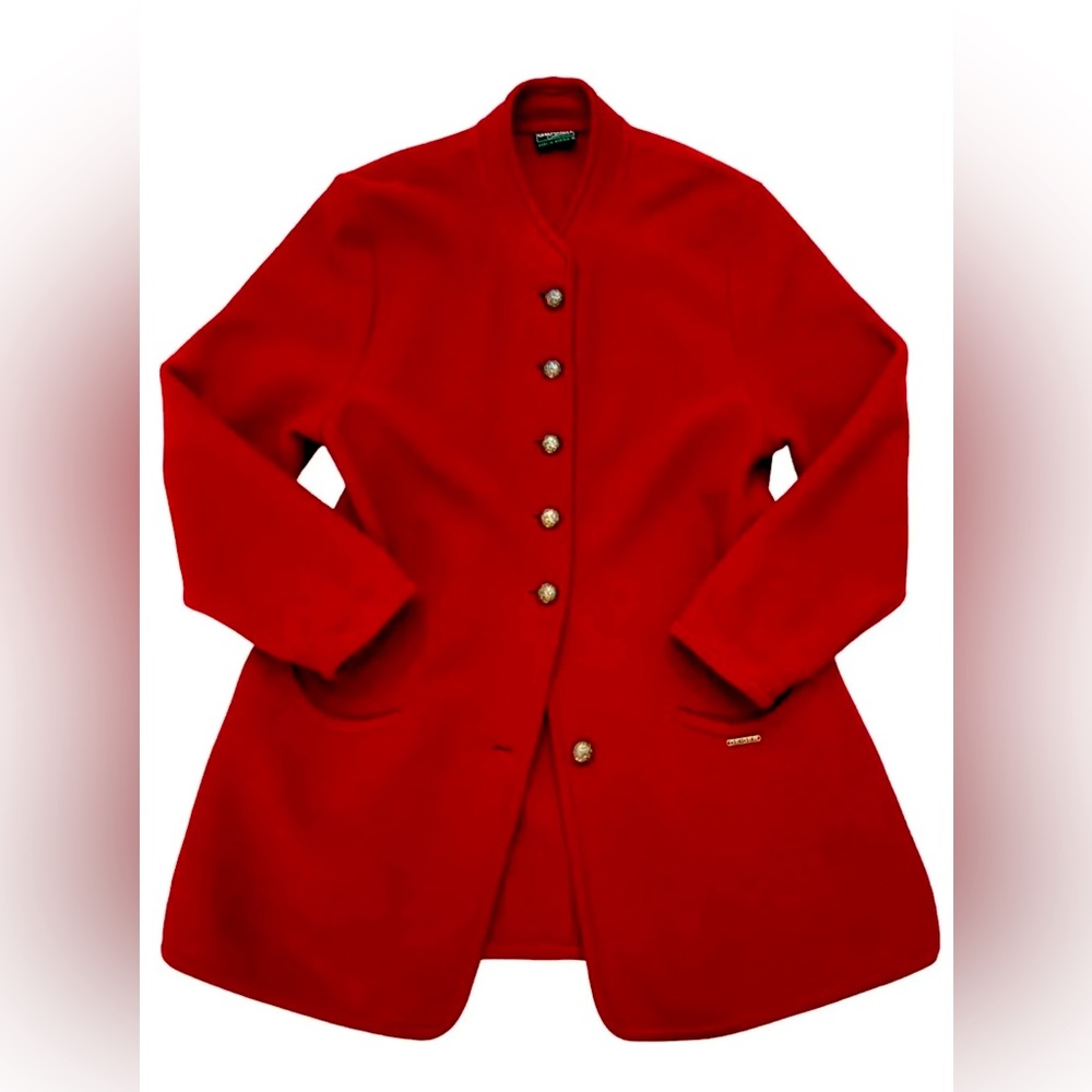 Geiger Collection 38 (US M/L) Red Boiled Wool Military Overcoat